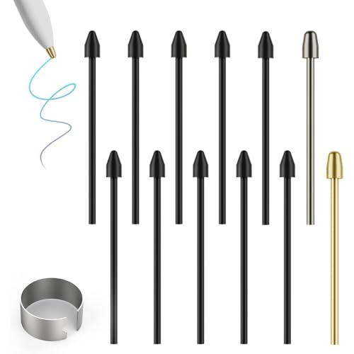 Flavizo Stylus Nib Replacement Set (12-Pack) | Metal Stylus Tips for Tablet Compatible with Galaxy Tab S10/S9/S7/S25/S24 Ultra | Universal Replacement Nibs for Smooth Writing & Drawing - Image 1