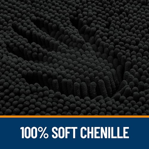 OLANLY Bathroom Rugs 36x24, Extra Soft Absorbent Chenille Bath Rugs, Rubber Backing Quick Dry, Machine Washable Bath Mats for Bathroom Floor, Tub and Shower, Home Decor Accessories, Black - Image 3