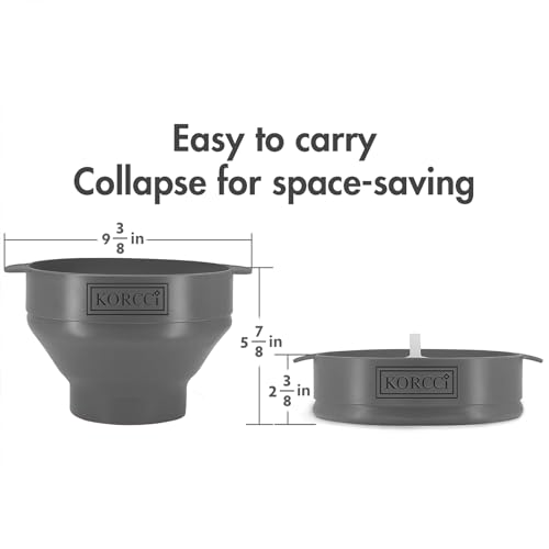 KORCCI The Original Korcci Microwaveable Silicone Popcorn Popper, Microwave Popcorn Popper, Collapsible Microwave Popcorn Maker Bowl, No Oil Needed, Use In Microwave, Dishwasher Safe (Grey) - Image 4