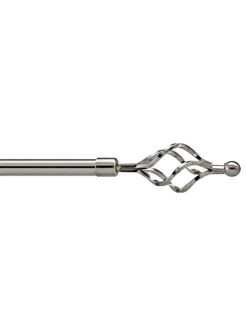 DubaiGallery عصا ستايل روماني ثقيلة الوزن فاخرة قابلة للتمديد، قضيب معدني مفرد مع نهايات زخرفية لعلاج النوافذ، قضيب ستائر - Image 2