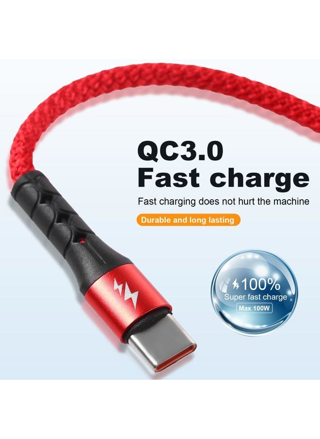 Multi USB C Cable Fast Charging, [4FT/2 Pack] QC 3.0(3A) USB C Splitter Cable, 4 in 1 Charger Cord with 4 Type C Port, for iPhone 16/15 Series, iPad Air/Pro, Samsung Galaxy S24 S23, Pixel, PS5