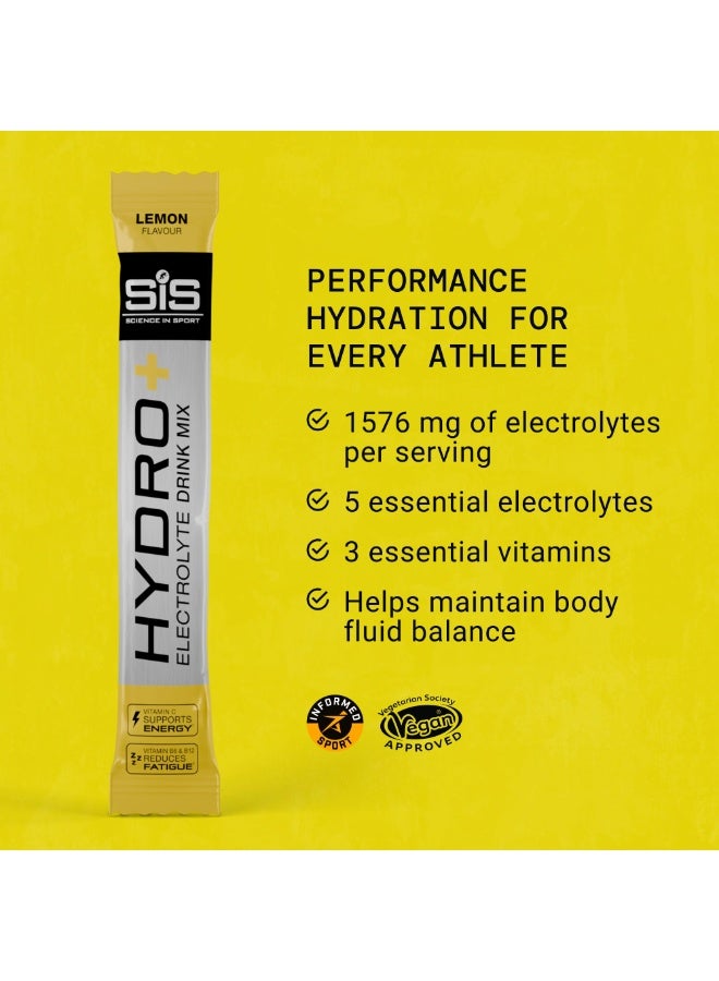 SIS HYDRO+ Electrolyte Powder Sachets | Sugar Free Hydration Powder | Essential Electrolytes to Reduce Fatigue & Aid Rehydration | Gluten Free | Lemon Flavour | 6 Servings | 6 Pack - Image 3