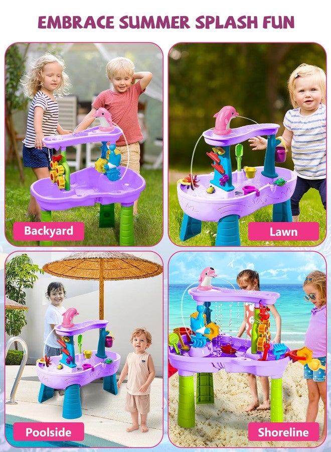 TEYOUAI Dolphin Water Table Pump with Magnetic Base No Drill 3H Runtime Continuous Flow Rechargeable for Step 2 for Kids Outdoor Water Play Toys Stable Water Fun Accessories Pink - Image 5