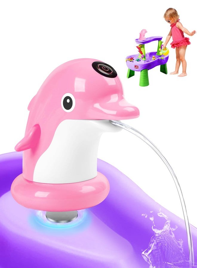 TEYOUAI Dolphin Water Table Pump with Magnetic Base No Drill 3H Runtime Continuous Flow Rechargeable for Step 2 for Kids Outdoor Water Play Toys Stable Water Fun Accessories Pink - Image 1