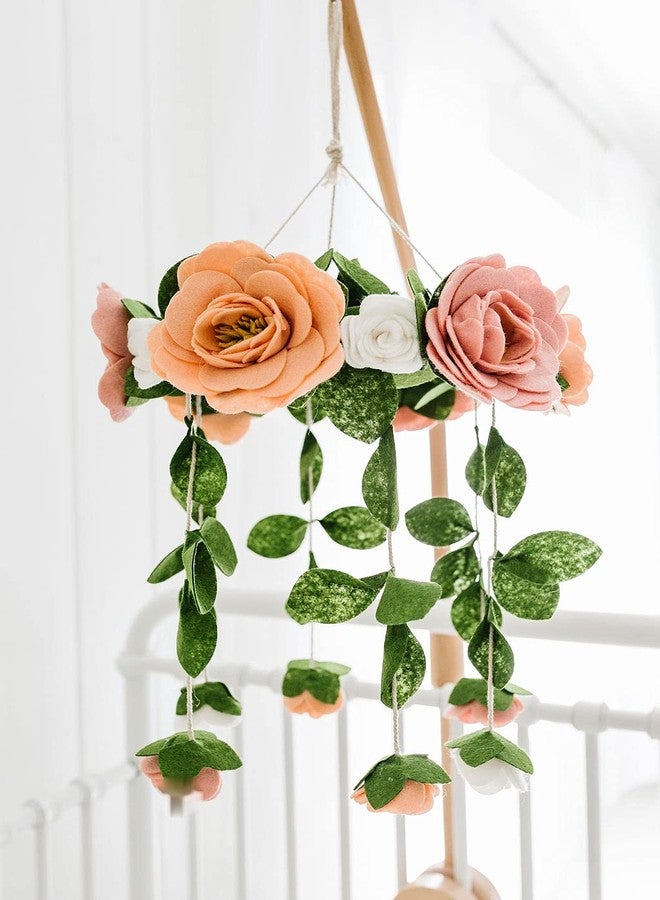 Sorrel + Fern Baby Crib Mobile – Wooden Hanging Nursery Baby Mobile for Crib, Handmade Floral Nursery Decor for Girls, Perfect Shower Gift (Felt Rose) Also Fits Bassinets, Sorrel + Fern - Image 4