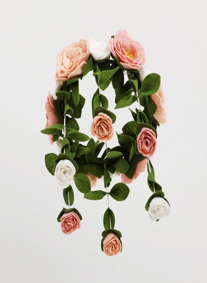 Sorrel + Fern Baby Crib Mobile – Wooden Hanging Nursery Baby Mobile for Crib, Handmade Floral Nursery Decor for Girls, Perfect Shower Gift (Felt Rose) Also Fits Bassinets, Sorrel + Fern - Image 3
