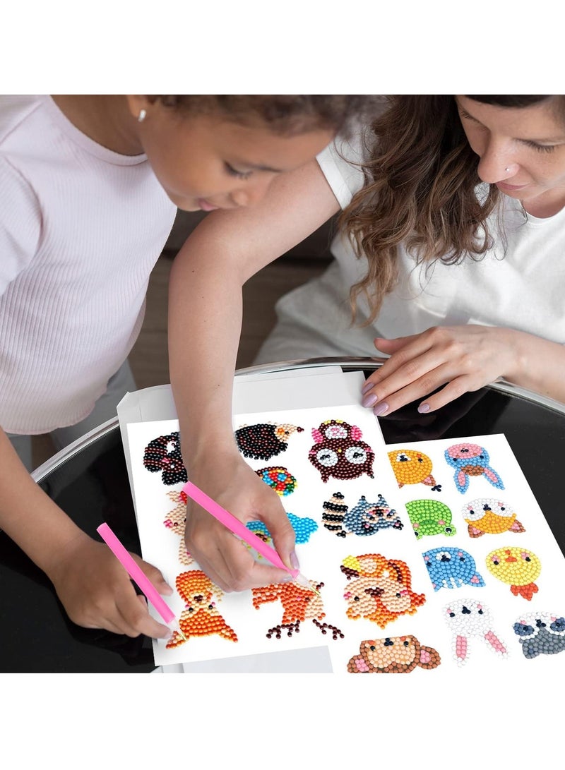SOLARAE 5D Diamond Painting Stickers Kits for Kids Art and Crafts for Kids Easy to DIY Creative Diamond Mosaic Sticker - Image 2