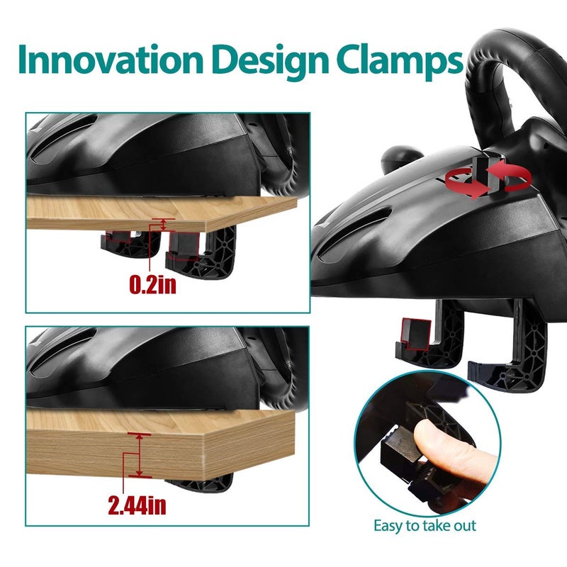 DOYO Gaming Racing Wheel, 270 Degree with Pedals Paddle and Gear Shifter, Vibration Feedback Compatible with PC/PS4/PS3/XBOX ONE/XBOX 360/Nintendo Switch/Android - Image 5