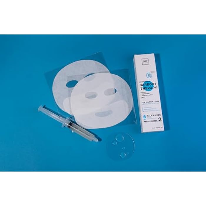 NSC Name Skin Care Korean Carboxy CO2 Therapy Face & Neck Mask Set of 2 - Hydrating Oxygen Carboxytherapy Skincare Sheet Masks - Moisturizing Anti Aging Pore Tightening Brightening Facial Treatment Gel - Image 2