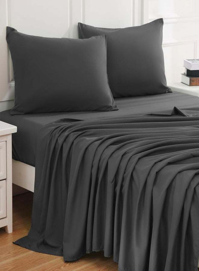 Bedlifes Queen Size Sheet Set, Soft Smooth Cooling Brushed Microfiber Bed Sheets, Hotel Luxury Egyptian Sheets with 16 Inch Deep Pocket, Wrinkle Free, 4 Pieces (Queen, Grey) - Image 2
