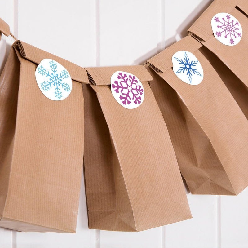 KUUQA 450 Pieces Snowflake Stickers for Christmas and Winter Holiday Party Decor Craft Supplies 3 Rolls - Image 5