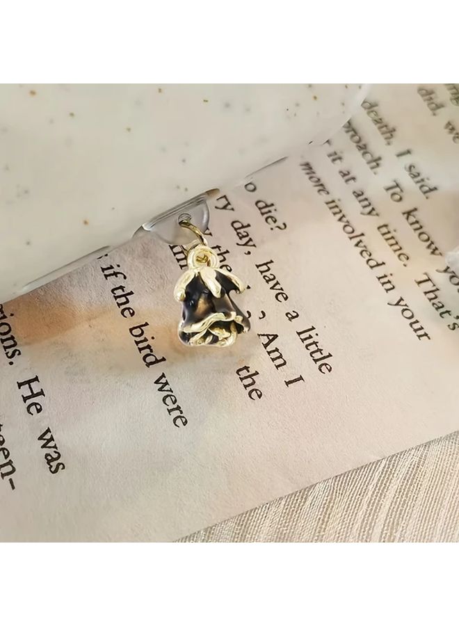 مقبس غبار الهاتف من سبيكة الوردة السوداء لواجهة أندرويد Type C - Image 1