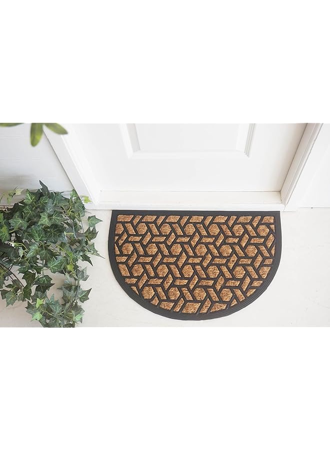 أوركيد سجادة باب نصف دائرية مصبوبة من بنما طبيعية مقاس 40×60 سم، سجادة باب أمامية متينة للاستخدام الخارجي، سجادة مدخل مضادة للانزلاق، سجادة باب خارجية مضادة للأوساخ، سجادة باب خلفية مطاطية Rb 6781 - Image 4