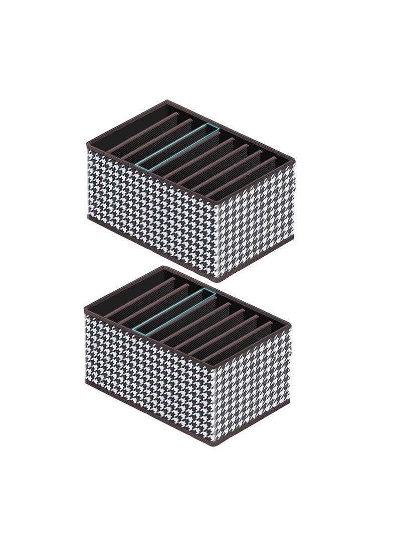 Pack Of 2 Foldable Fabric Storage Box with Steel Handle 44cm x 30cm x 20cm  - Image 1