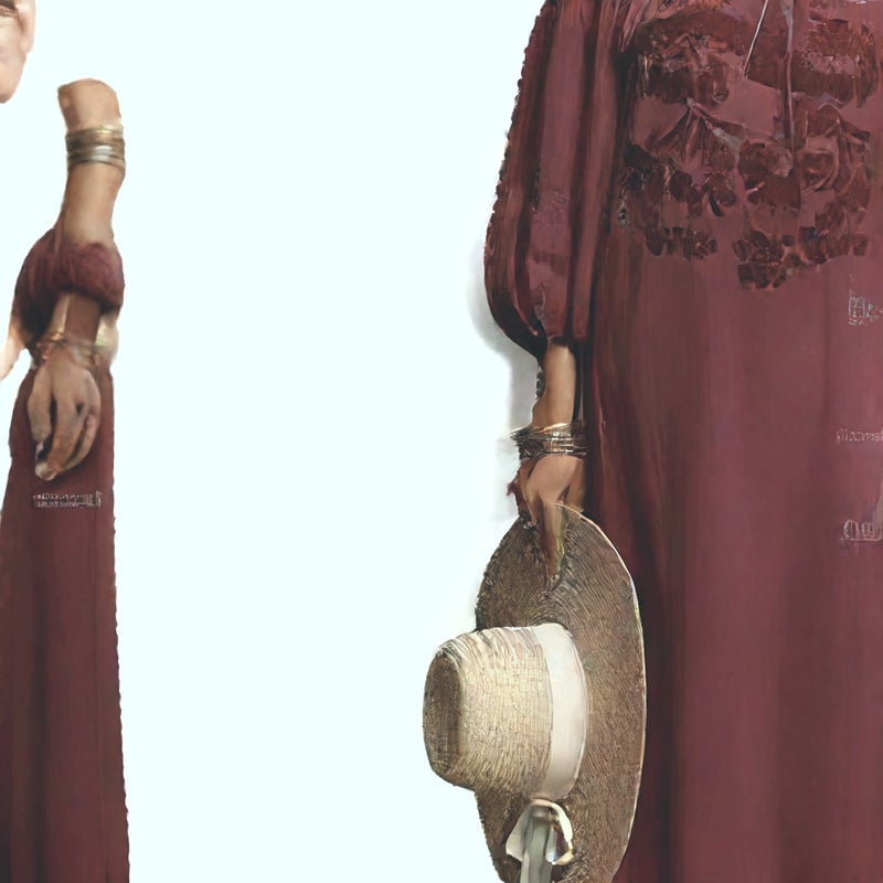 فستان ماكسي أنيق بأكتاف مكشوفة ونقوش زهرية - Image 5
