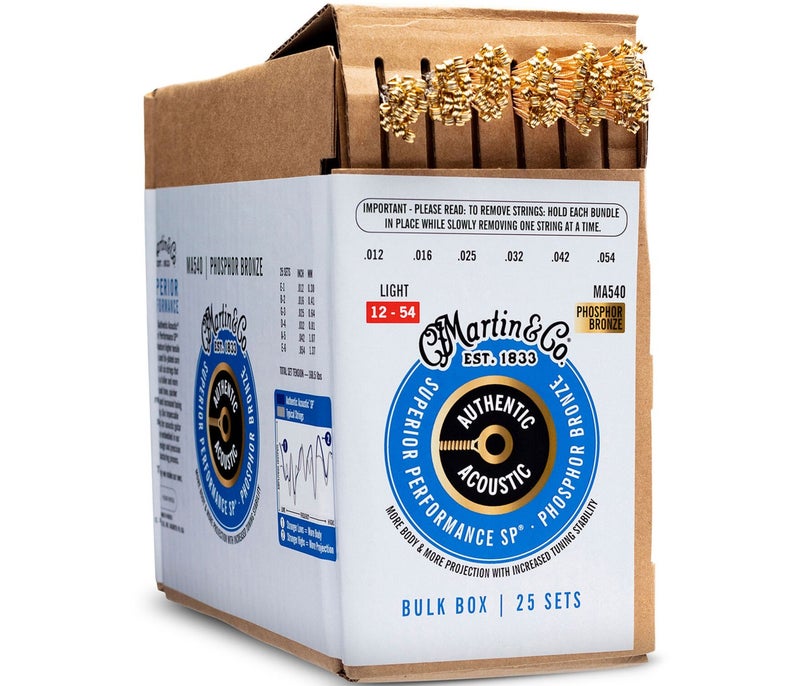 Martin سلاسل مارتن BULKBOXMA540 25-SETS للأكورديون الصوتي أداء فائق 92/8 برونز فوسفوري خفيف - 012-.054 - Image 2