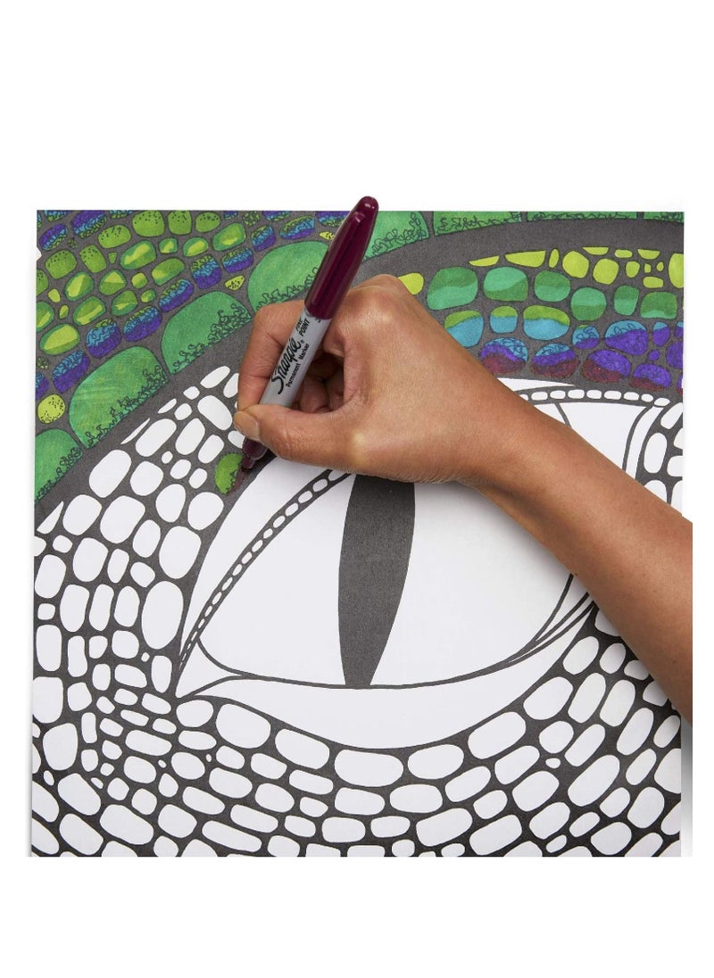 Sharpie - مجموعة من 4 أقلام تحديد دائمة برأس رفيع ومتعددة الألوان - Image 1