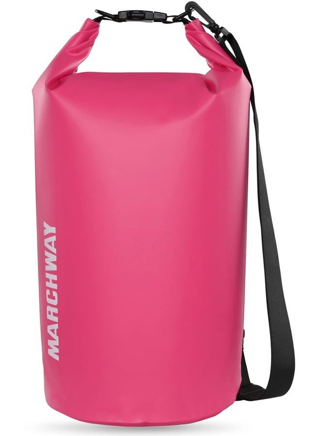 MARCHWAY Floating Waterproof Dry Bag 5L/10L/20L/30L, Roll Top Sack Keeps Gear Dry for Boat, Beach, Kayaking, Rafting, Boating, Swimming, Camping, Hiking, Canoeing, Fishing (Pink, 10L) - Image 1