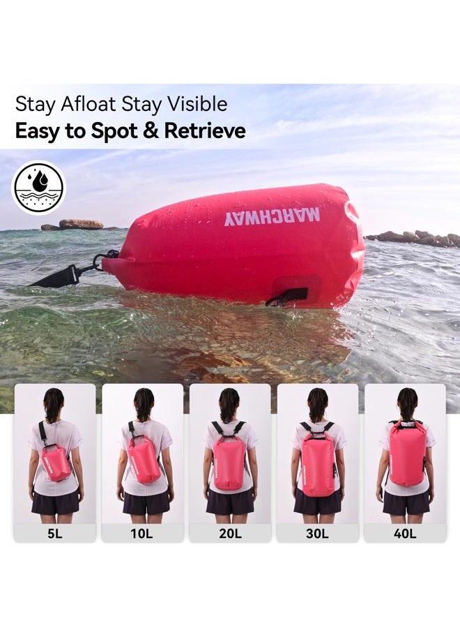 MARCHWAY Floating Waterproof Dry Bag 5L/10L/20L/30L, Roll Top Sack Keeps Gear Dry for Boat, Beach, Kayaking, Rafting, Boating, Swimming, Camping, Hiking, Canoeing, Fishing (Pink, 10L) - Image 5