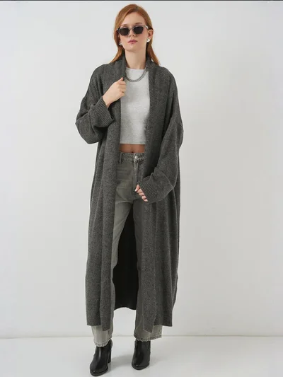 BIG DART BDART Open Front Longline Cardigan