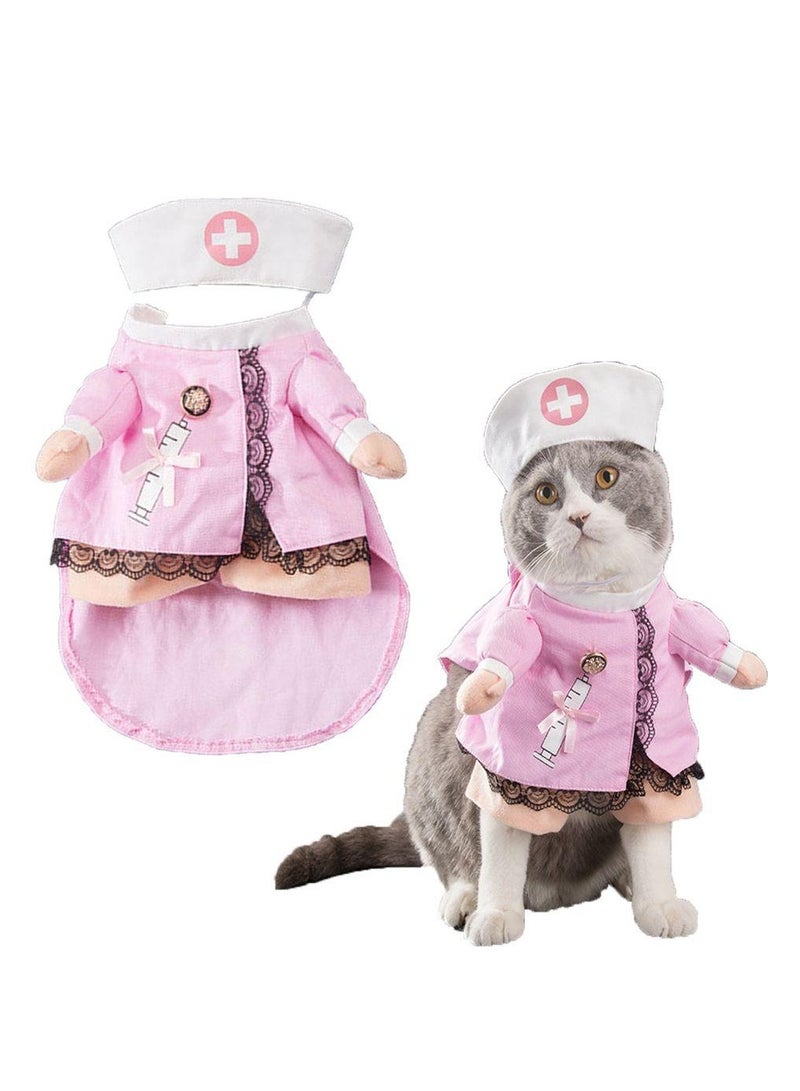A.M Dog Costume Nurse Clothes Halloween Cat Nurse Outfit Small Animal Funny Holiday Apparel for Puppy Kitten Rabbit Piggy nurse dog clothes - Image 1