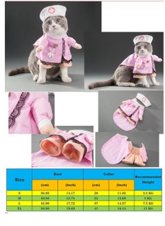 A.M Dog Costume Nurse Clothes Halloween Cat Nurse Outfit Small Animal Funny Holiday Apparel for Puppy Kitten Rabbit Piggy nurse dog clothes  - Image 2