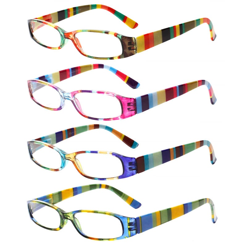Kerecsen 4 Pack Reading Glasses For Women Colorful Readers Spring Hinge Fashion Ladies Eyeglasses (Colourful-2  1.75  Multiplier_X) - Image 1