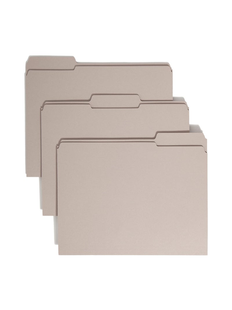 Smead Smead File Folder Reinforced 13Cut Tab Letter Size Gray 100 per Box 12334