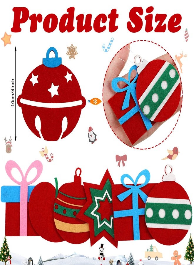 Zhanmai 50 Pcs Felt Christmas Tree Ornament Bulk Mini Xmas DIY Craft Santa Gingerbread Man Snowman Snowflakes Reindeer Hanging Decorations for New Year Door Wall Party Decorations Xmas Handmade Gifts - Image 2