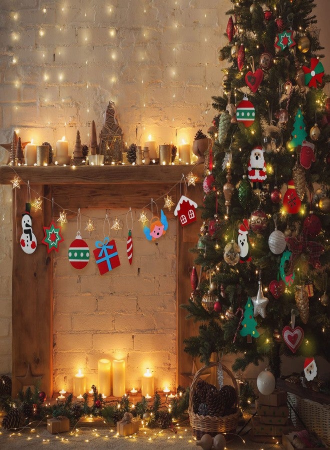 Zhanmai 50 Pcs Felt Christmas Tree Ornament Bulk Mini Xmas DIY Craft Santa Gingerbread Man Snowman Snowflakes Reindeer Hanging Decorations for New Year Door Wall Party Decorations Xmas Handmade Gifts - Image 5