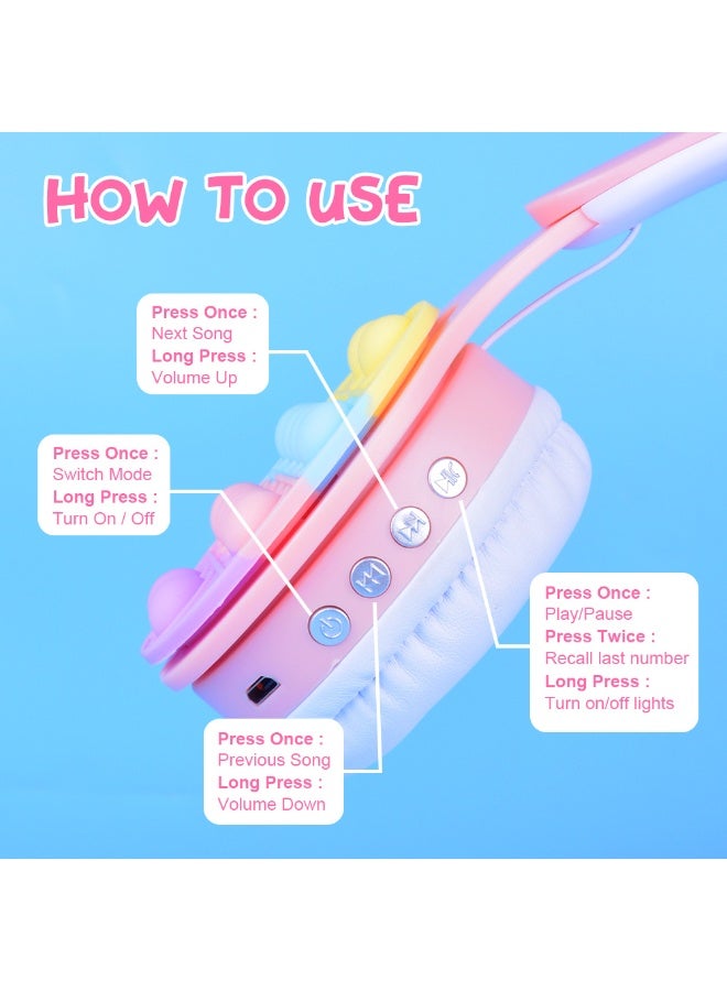 general M6 Bubble Cat Ear Headset Bluetooth Headset Macaron Children's Decompression Bubble Wireless Headset - Image 2