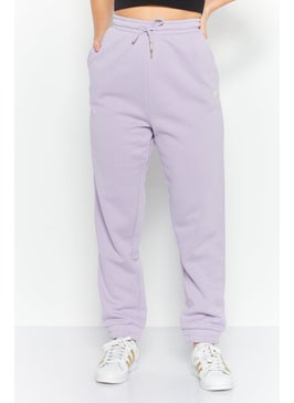 Red Tape Women Regular Fit Solid Sweat Pant, Purple  - Image 1