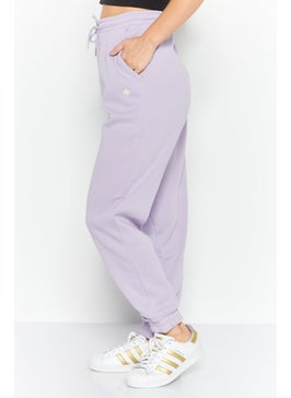 Red Tape Women Regular Fit Solid Sweat Pant, Purple  - Image 3