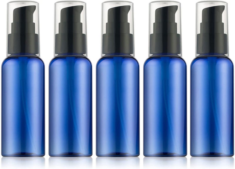 RAYNAG 5 Pack Empty Refillable Plastic Pump Bottle Ideal for Lotion Cream Essential Oil Travel Small Container,50ml/1.7oz