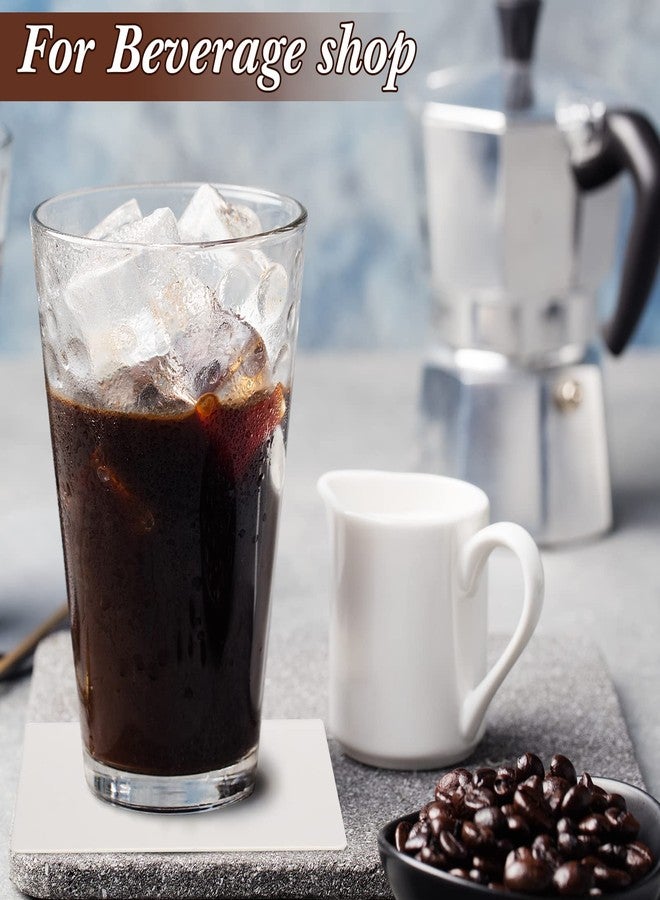 تاوباري مجموعة تاوباري من 50 قطعة من قواعد الأكواب الورقية للاستخدام مرة واحدة، قواعد أكواب مربعة فارغة من الورق المقوى مقاس 4 بوصات للمشروبات والأعمال اليدوية وحفلات الزفاف (أبيض) - Image 2