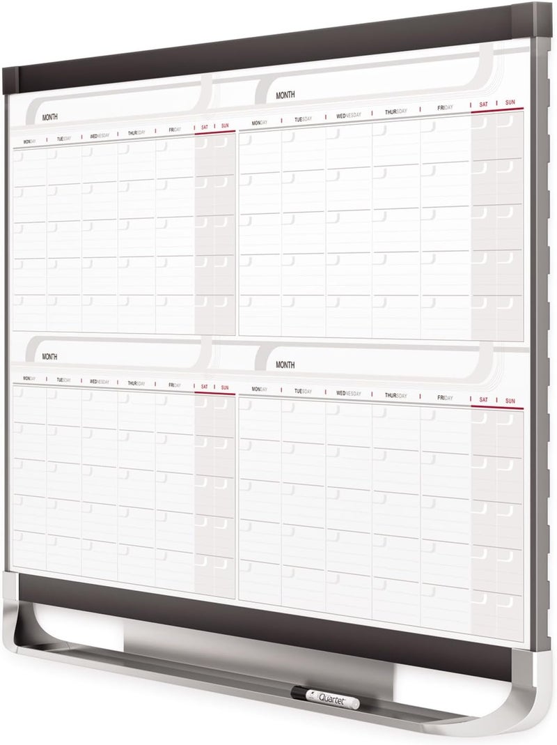 Quartet Quartet Dry Erase Calendar Board Magnetic Whiteboard Planner 3 x 2 4 Months Total Erase Surface Prestige 2 4MCP23P2  - Image 2