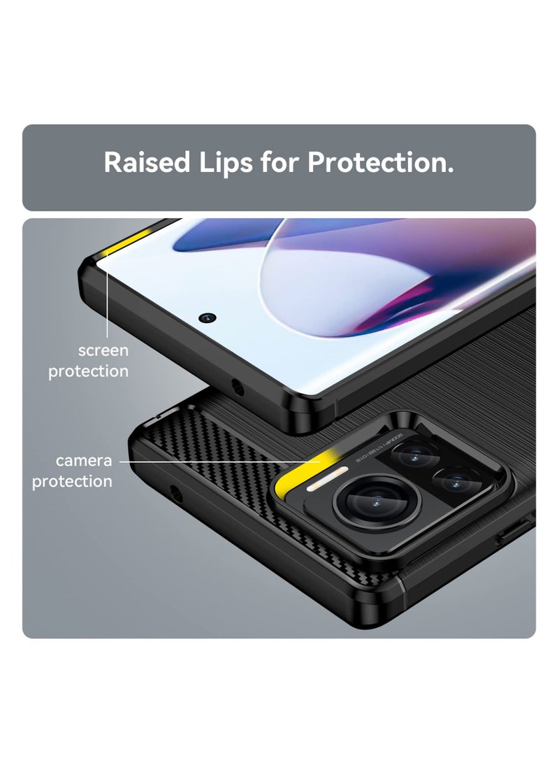 Aookay 1+2,Case for Motorola Edge 30 Ultra,TPU+Leather Design,Lightweight Durable Impact-Resistant Case with 2 Tempered Glass Screen Protector,Ultra-Thin,Metal lens protection (Edge 30 Ultra, Black) - Image 5