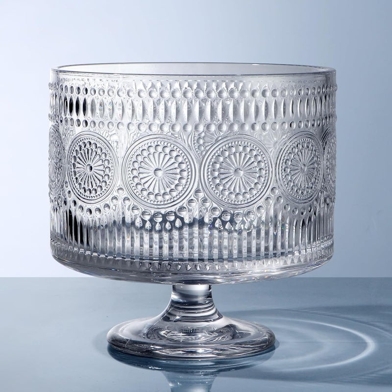 MOLIGOU Glass Trifle Bowl, 110 oz Trifle Bowl with Pedestal, Trifle Serving Dish for Layered Dessert, Fruit, Salad - Image 2