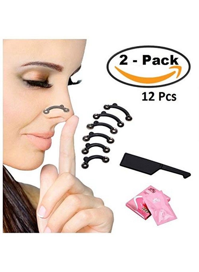 Alexvyan 3D 12Pcs(2 Set) In 3 Size Nose Up Lifting Shaping Bridge Nose Corrector Facial Beauty Nose Clip For Correcting Your Nose Clipper Beauty Tool Straightening Nose Shaper - Image 1