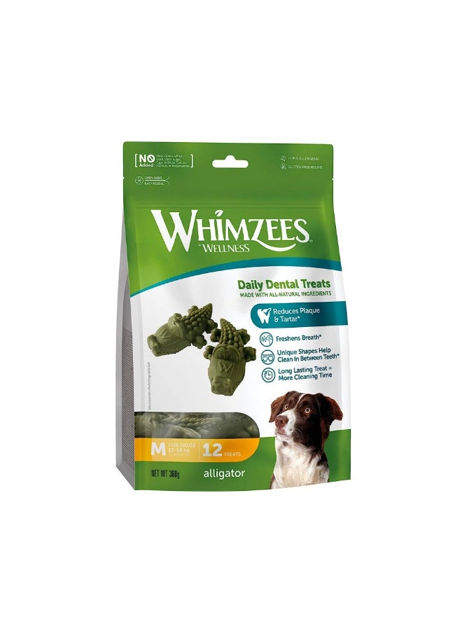 WHIMZEES Whimzees Alligator All Natural Daily Dental Chew for Medium Dogs - 12 Counts 