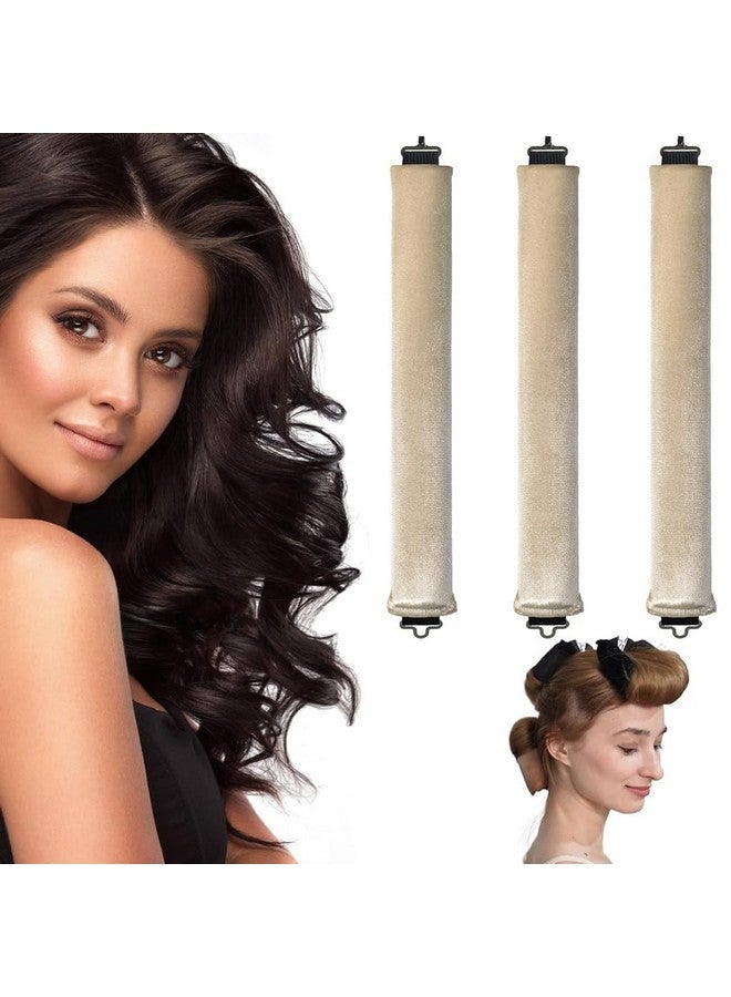 ماي كرييت ® مكواة تجعيد الشعر بدون حرارة، قضيب تجعيد مرن بخطاف، بكرات ساتان لجميع أنواع الشعر، تجعيدات بدون حرارة للنوم لقضبان التجعيد، تجعيدات بدون حرارة لتجعيد الشعر، بيج - Image 1