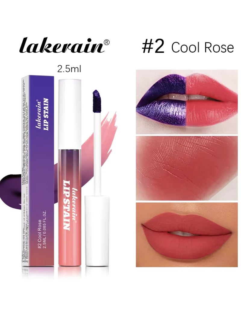 lakerain - Peel Off Lip Stain Lipstick Peel Off Lip Color Stain Long Lasting Lip Stain Peel Off Infused Sweat Proof Waterproof Long Lasting Highly Pigmented Matte Lipstick Cool Rose 02 - Image 1