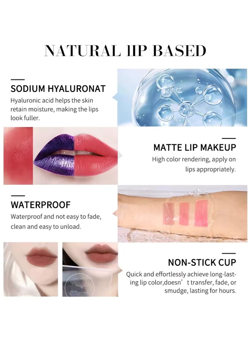 lakerain - Peel Off Lip Stain Lipstick Peel Off Lip Color Stain Long Lasting Lip Stain Peel Off Infused Sweat Proof Waterproof Long Lasting Highly Pigmented Matte Lipstick Cool Rose 02 - Image 1