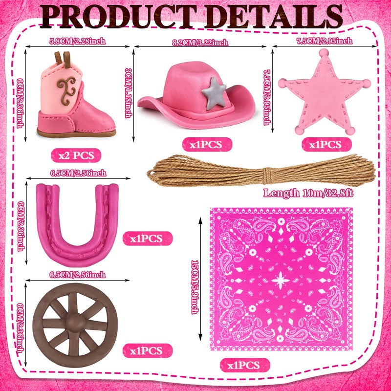 KEEPARTY Cowgirl Cake Decorations Cowgirl Hat and Boot Cake Toppers Western Cowboy Cowgirl Birthday Baby Shower for Western Theme Party Favors Supplies - Image 2