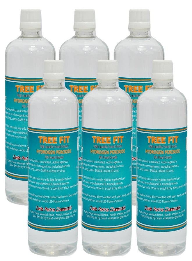 Tree Fit Hydrogen Peroxide 3% w/w FOOD GRADE For Plants and multi use Disinfactant | 500 ML x Pack of 6 - Image 1