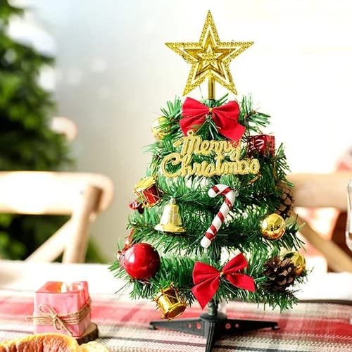Ascension Ascension Mini Artificial Christmas Tree Trees 2Feet Christmas DIY Decoration Decor Home Table Top Decoration with 1 Bottle Light Cork Mini Copper Wire Warm White Light  - Image 2