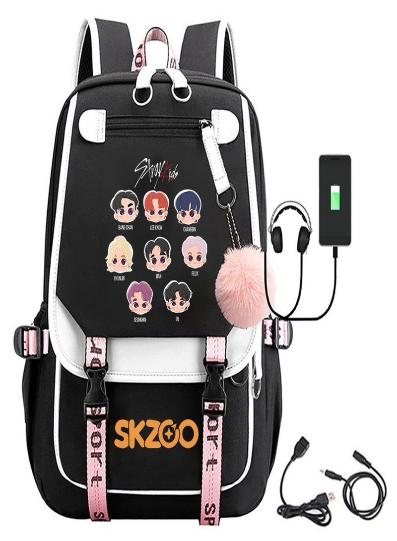 Stray Kids Children Bag Sackpack Backpack Laptop Sports Bags Fashion for  Kids