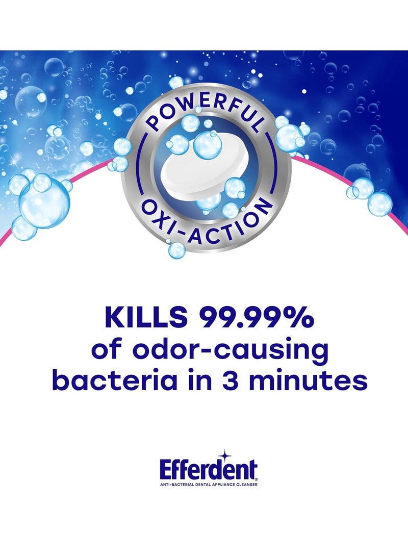 Efferdent Efferdent Retainer Cleaning Tablets, Denture Cleanser Tablets for Dental Appliances, Complete Clean, 126 Tablets  - Image 3