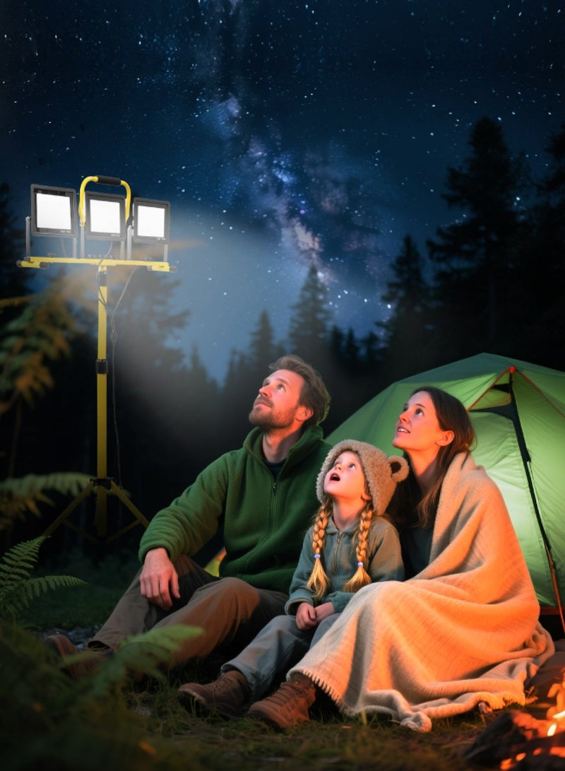 AL-WAHA AL-ZHABIA 3X70W Outdoor Work Light, 210W LED Rotating Flood Light IP66 - 20000LM Desert-Proof Aluminum Spotlight for Construction (Saudi Arabia) - Image 5