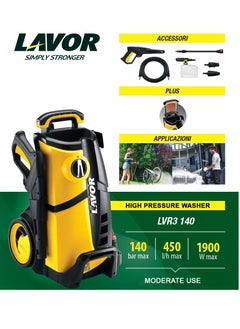 LAVOR 140 Bar Compact Cold Water High Pressure Car Washer Cleaner/Home Washer Cleaner With Nozzle Heads 450 l/h 1900 W Power - LAVOR LVR3 140  - Image 2